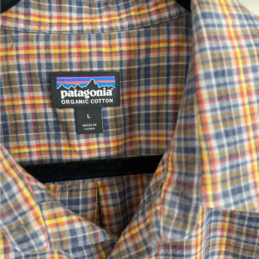 Men’s Patagonia Organic Cotton Flannel Shirt Sz L - Picture 3 of 5